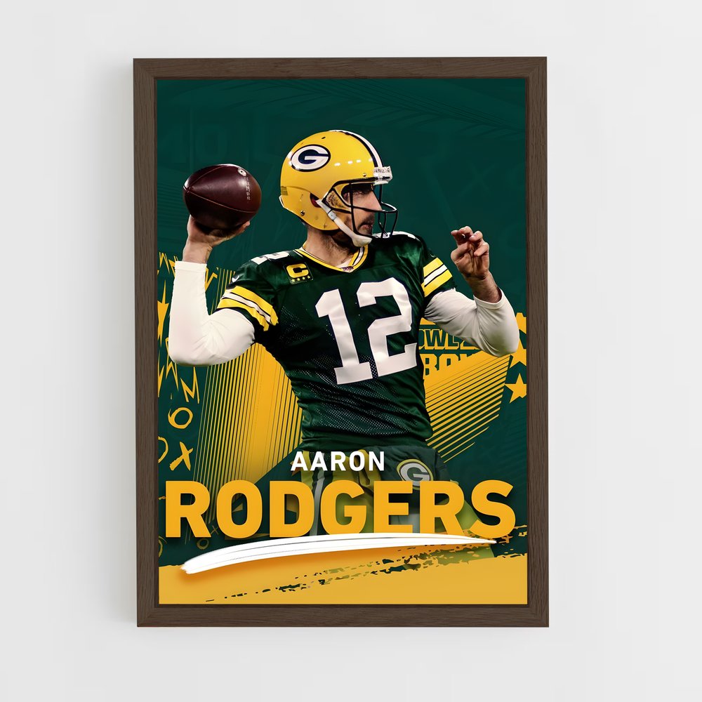 aaron-rodgers-16 cadre Bois foncé
