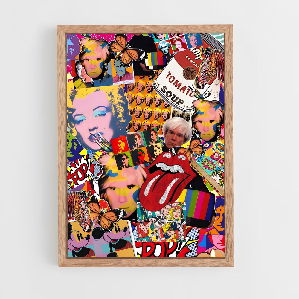 andy-warhol-6 cadre Bois clair