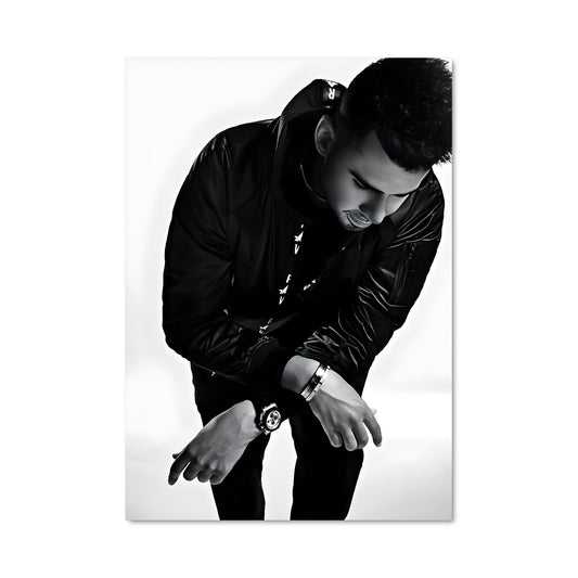 Poster Afrojack en Noir et Blanc