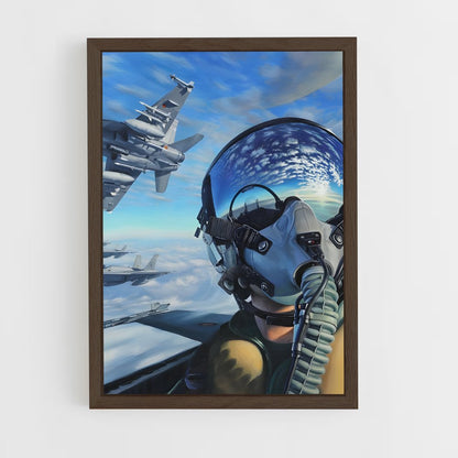 ap-air force pilot-4 cadre Bois foncé