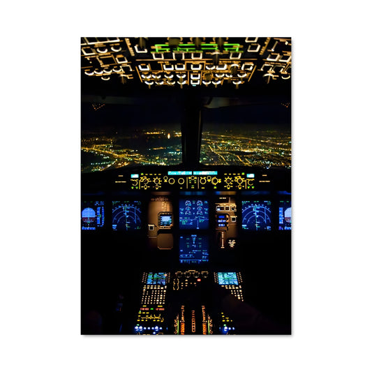 Poster Nuit Étoilée en Cockpit