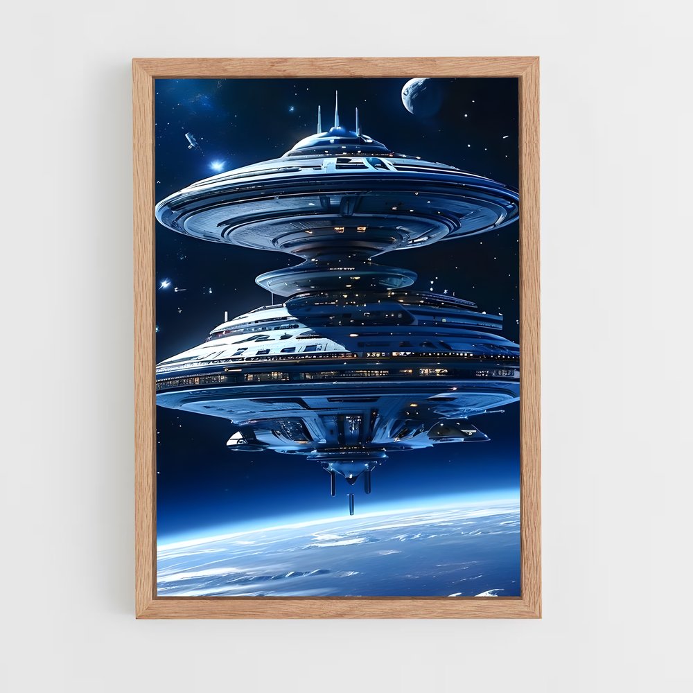 ap-alien spaceship-8 cadre Bois clair