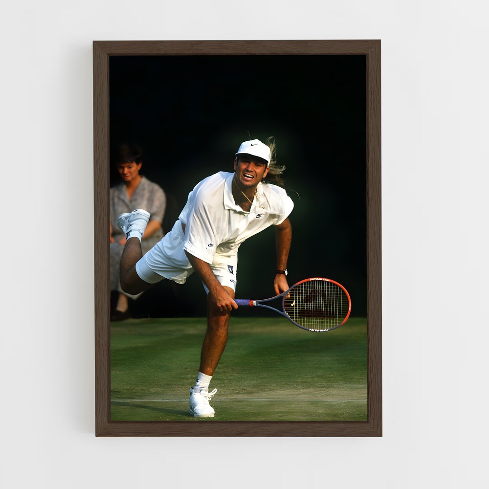 ap-andre agassi-9 cadre Bois foncé