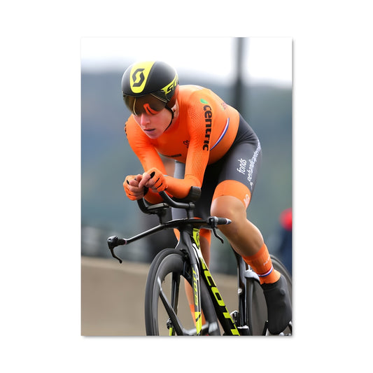 Poster Orange Cycliste