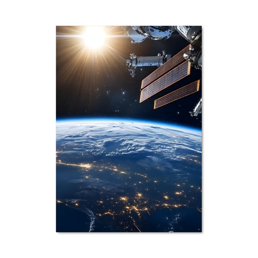 Poster Astronaute au Dessus de la Terre