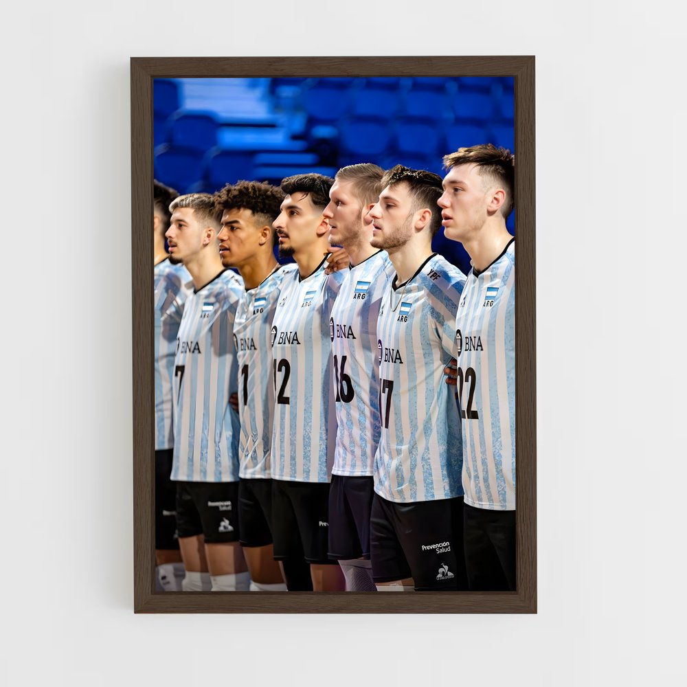 ap-argentina national volleyball team-2 cadre Bois foncé