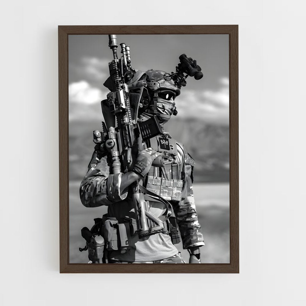 ap-army soldier-1 cadre Bois foncé
