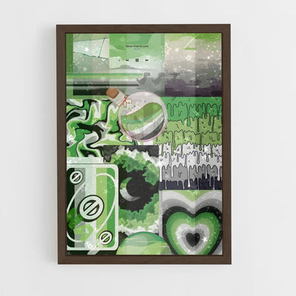 ap-aromantic flag-3 cadre Bois foncé