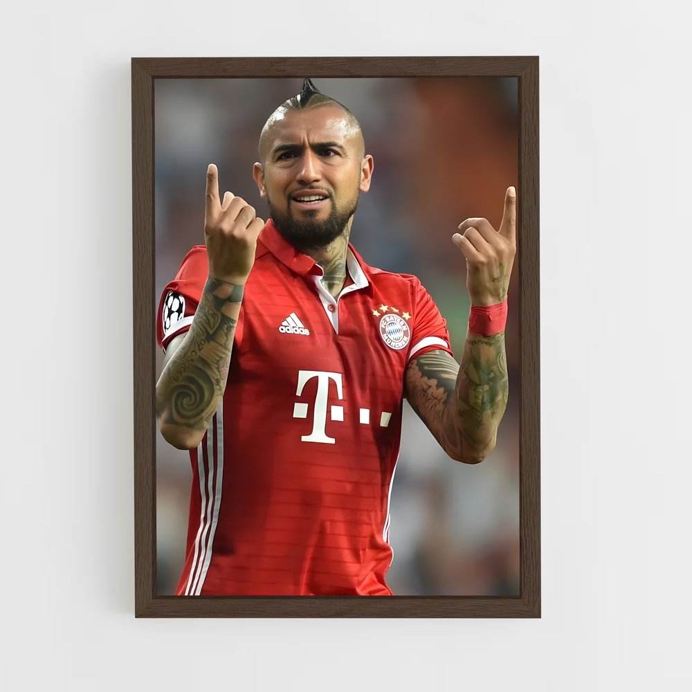 ap-arturo vidal-4 cadre Bois foncé