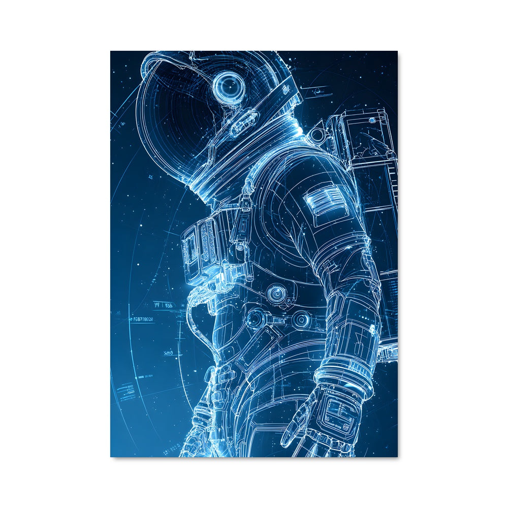 Poster Astronaute Blueprint