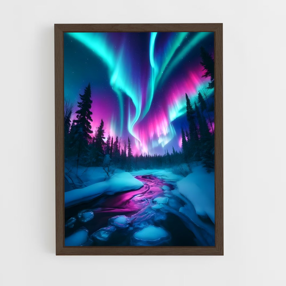 ap-aurora borealis-14 cadre Bois foncé