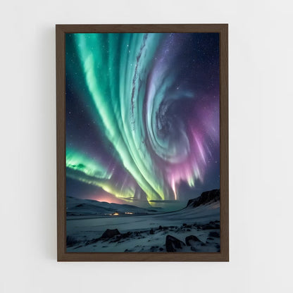 ap-aurora borealis-8 cadre Bois foncé
