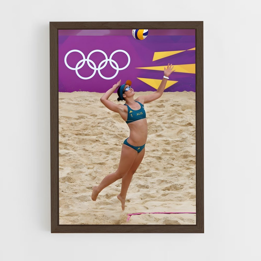 ap-australia national beach volleyball team-7 cadre Bois foncé