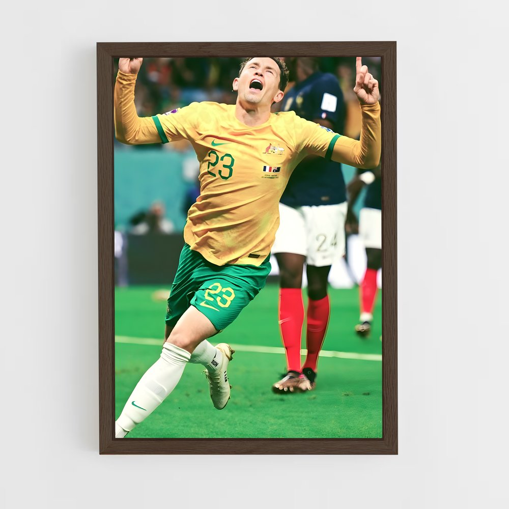 ap-australia national football team-3 cadre Bois foncé