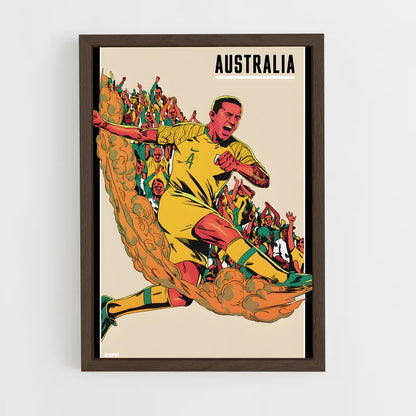ap-australia national football team-4 cadre Bois foncé