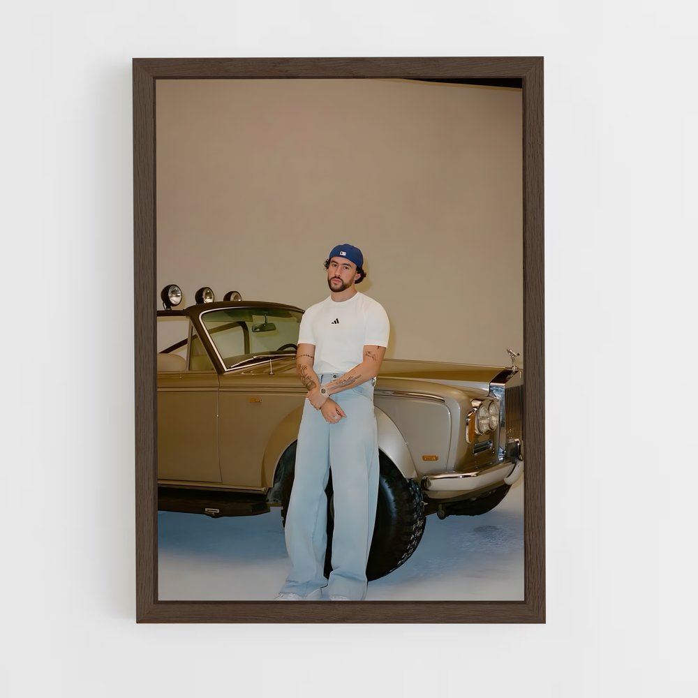 ap-bad bunny-4 cadre Bois foncé