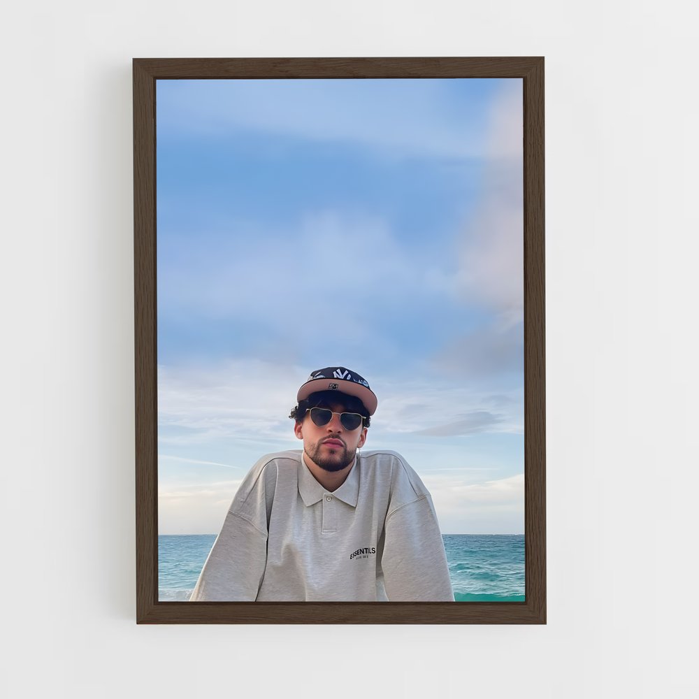 ap-bad bunny-6 cadre Bois foncé