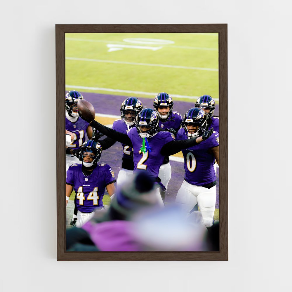 ap-baltimore ravens-4 cadre Bois foncé