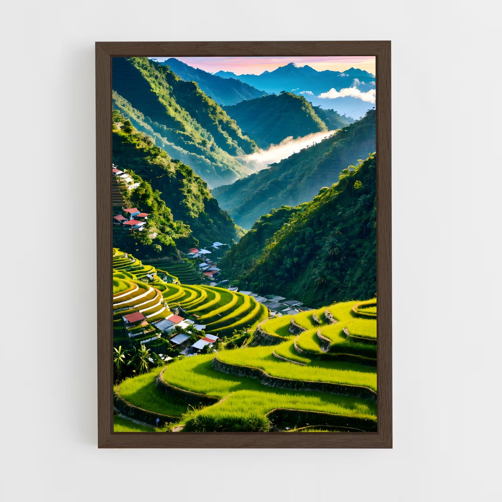 ap-banaue rice terraces-9 cadre Bois foncé