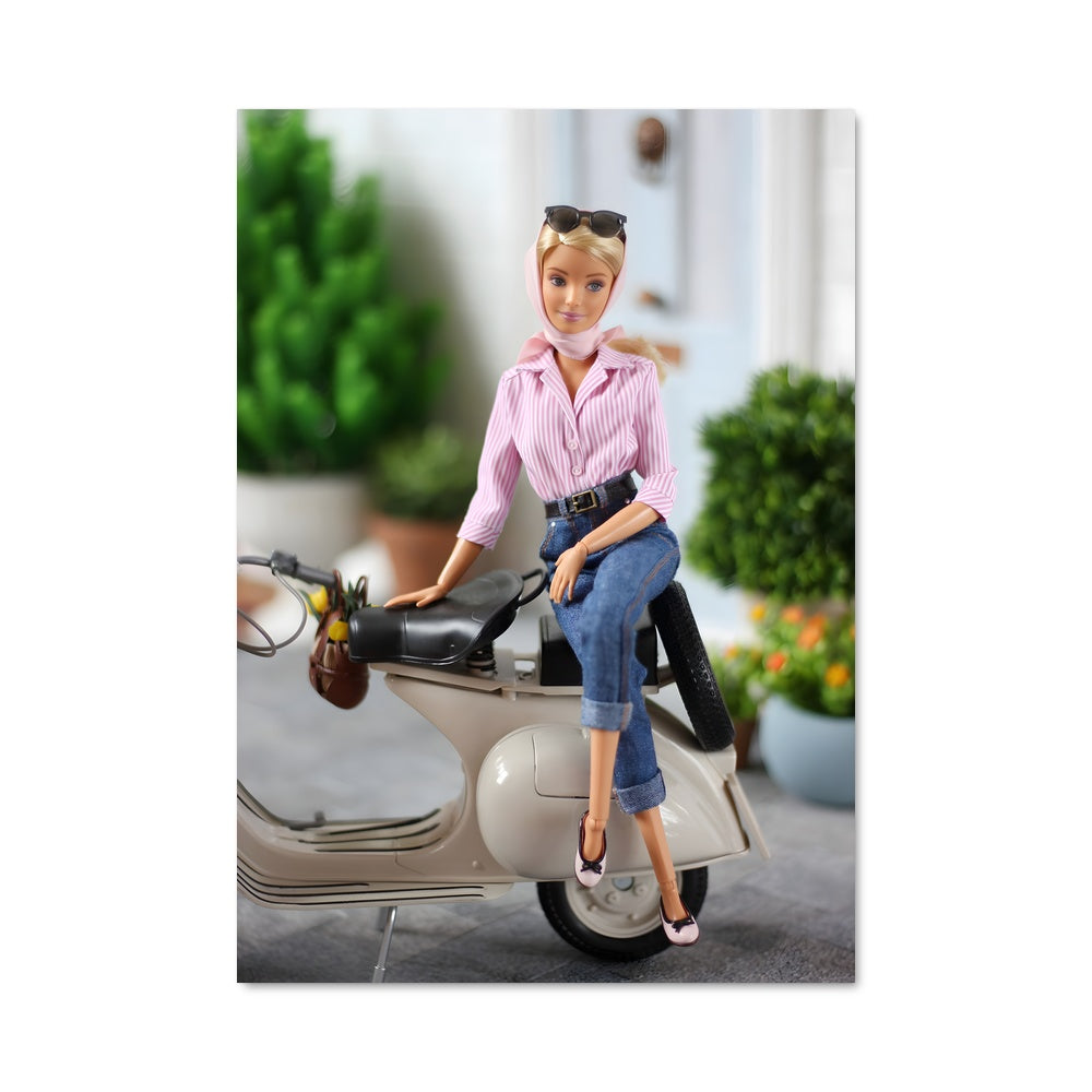 Poster Barbie à Moto