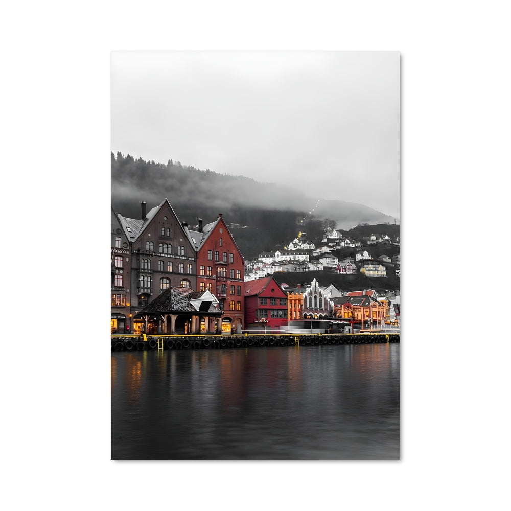 Poster Bergen Noir et Blanc