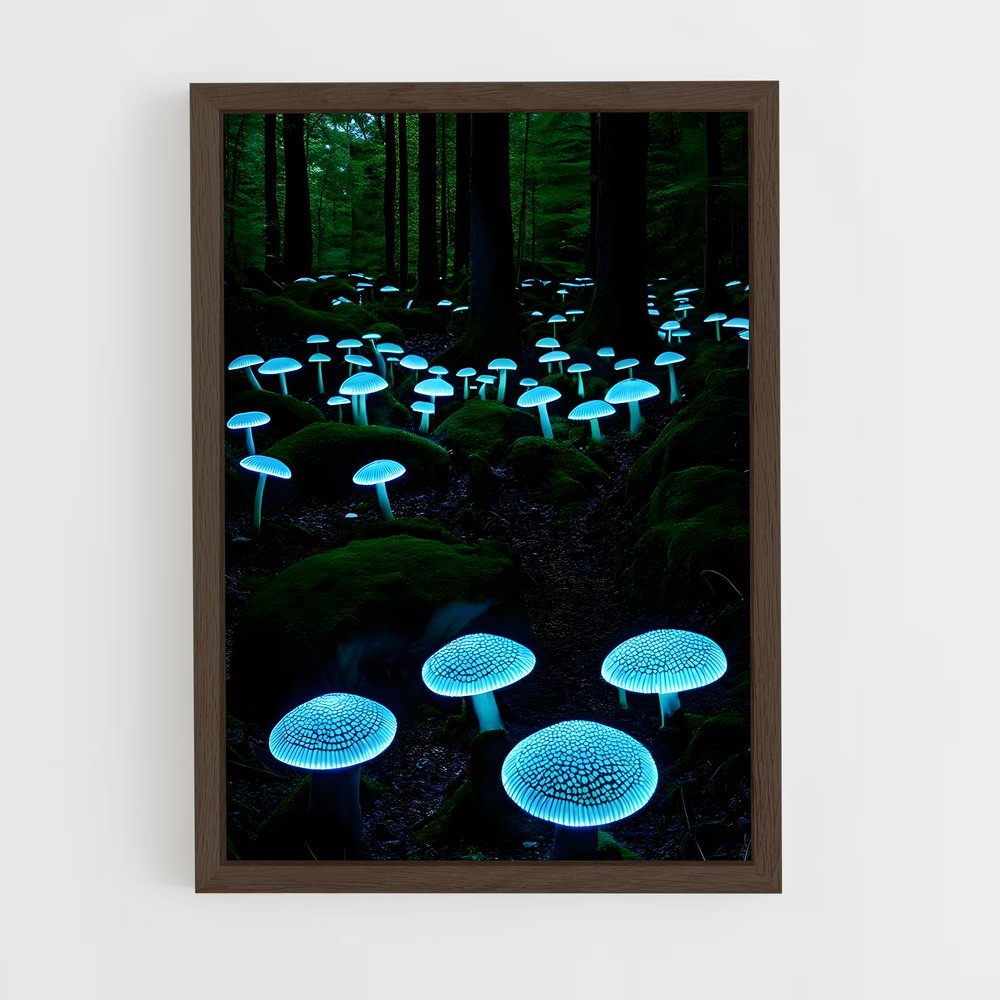 ap-bioluminescent mushroom-5 cadre Bois foncé