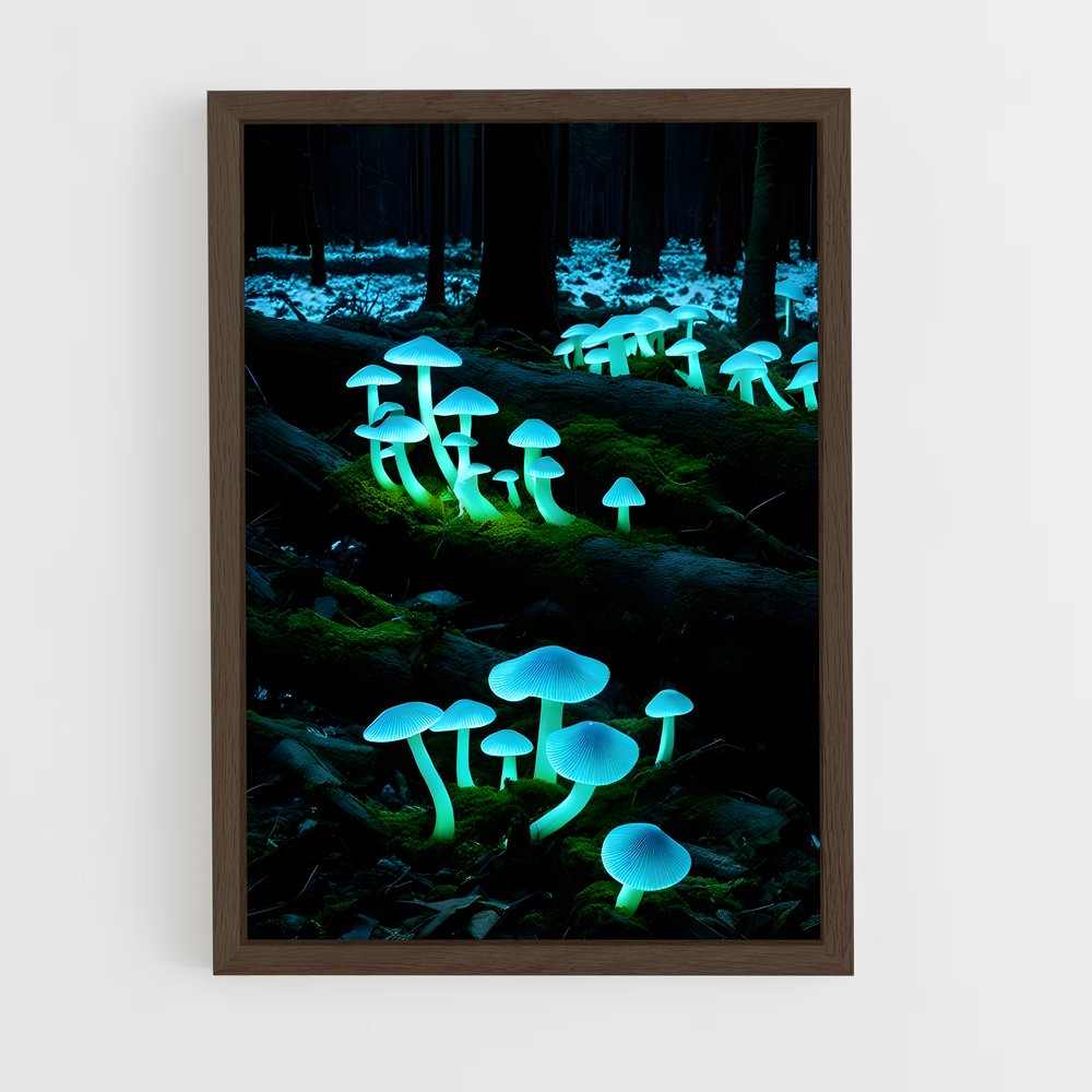 ap-bioluminescent mushroom-6 cadre Bois foncé