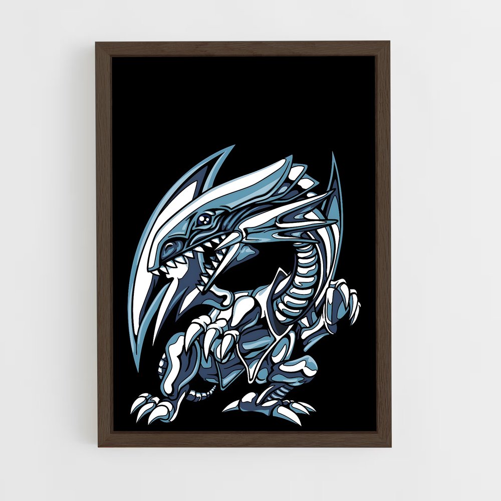 ap-blue eyes white dragon-1 cadre Bois foncé
