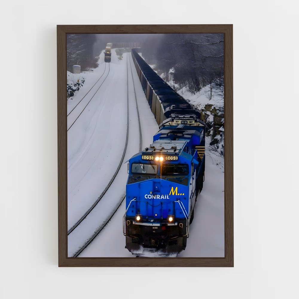 ap-blue train-1 cadre Bois foncé