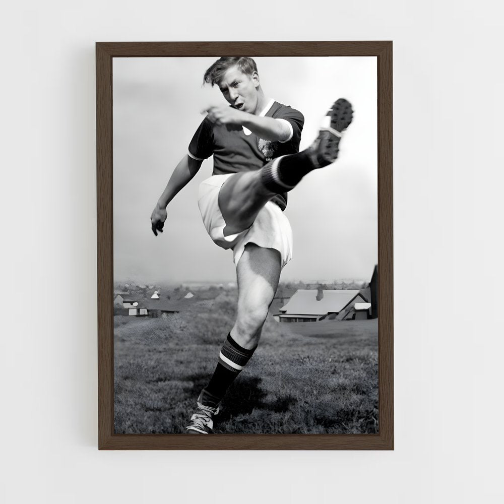 ap-bobby charlton-2 cadre Bois foncé