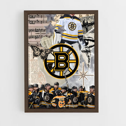 ap-boston bruins-3 cadre Bois foncé