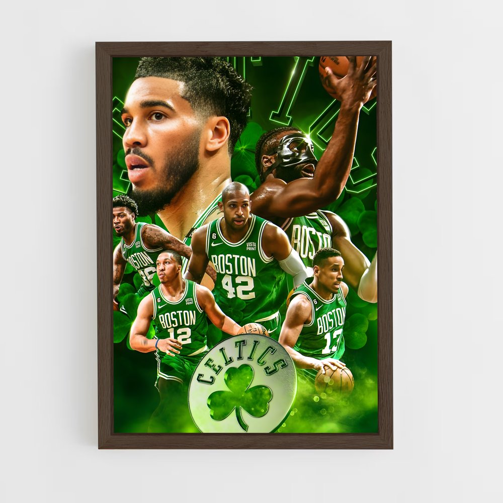 ap-boston celtics-2 cadre Bois foncé