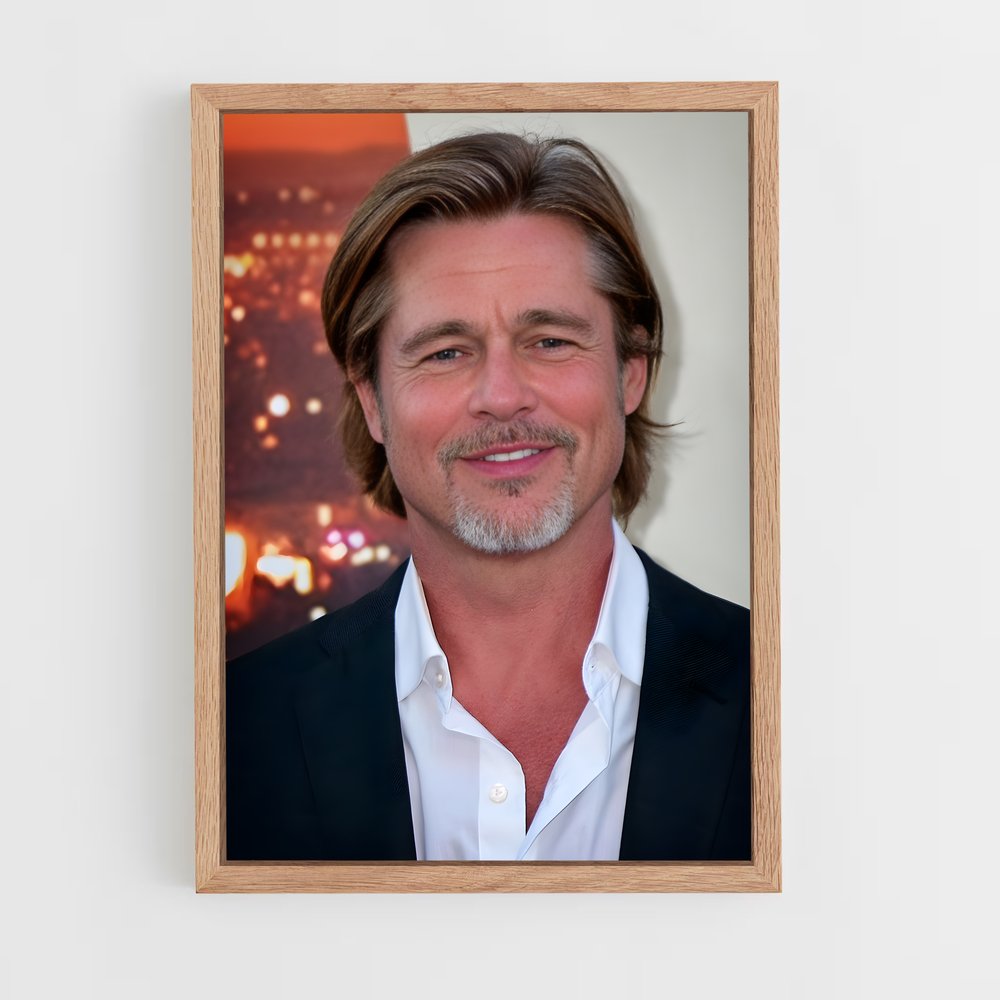 ap-brad pitt-6 cadre Bois clair