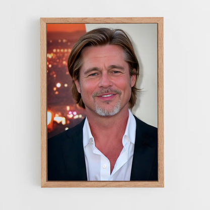 ap-brad pitt-6 cadre Bois clair
