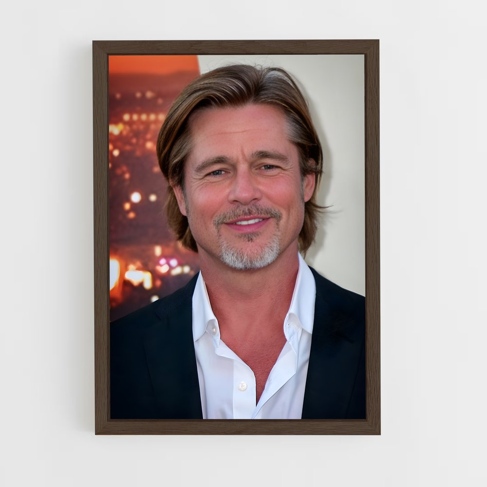 ap-brad pitt-6 cadre Bois foncé