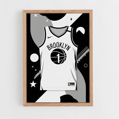 ap-brooklyn nets-8 cadre Bois clair