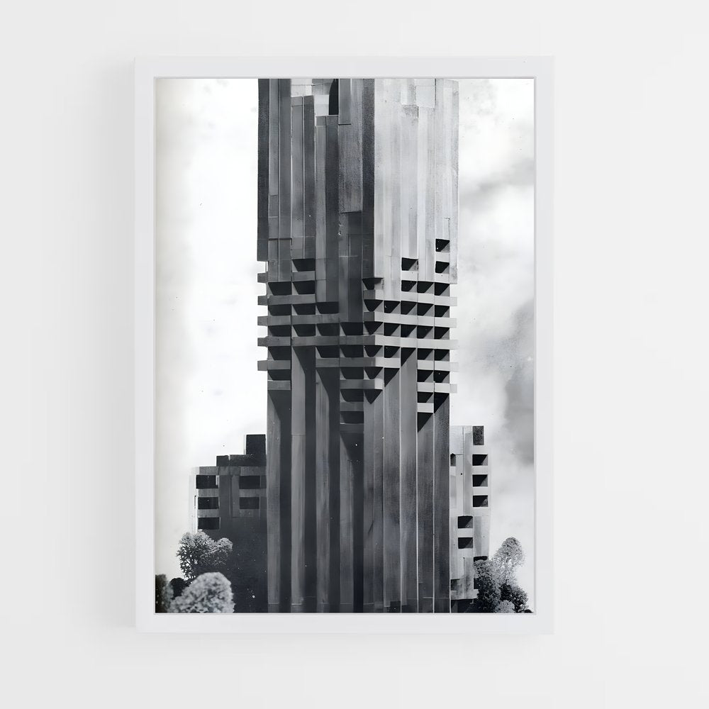ap-brutalist architecture-2 cadre Blanc