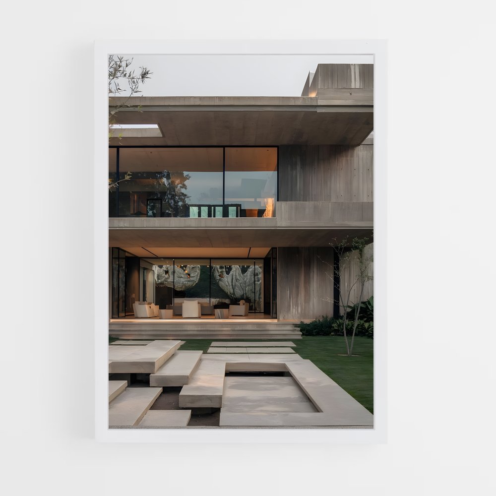 ap-brutalist architecture-9 cadre Blanc