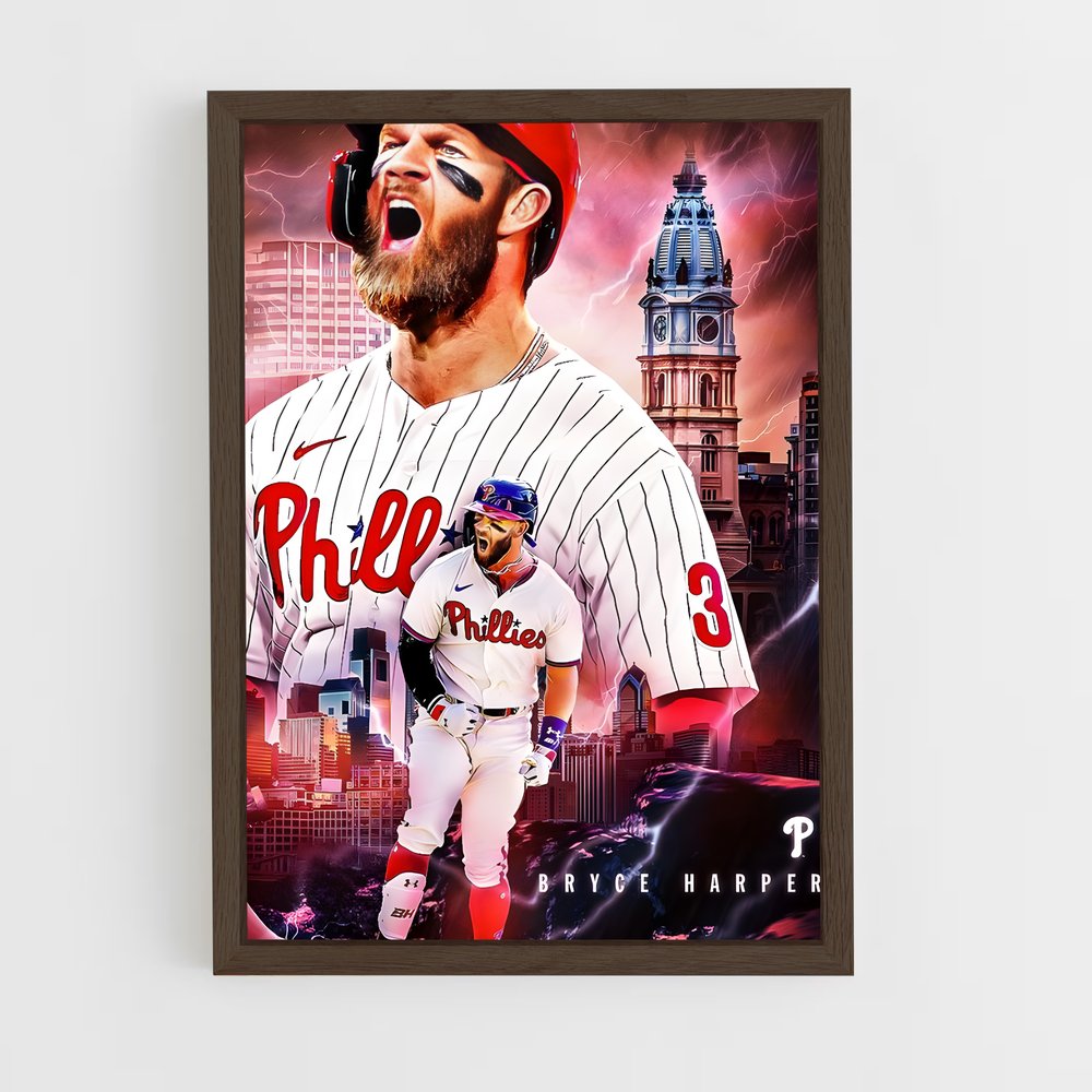 ap-bryce harper-4 cadre Bois foncé