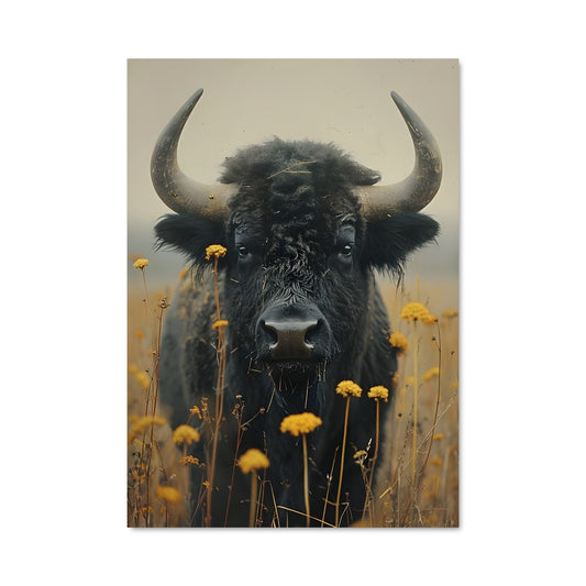 Poster Buffalo en Fleurs