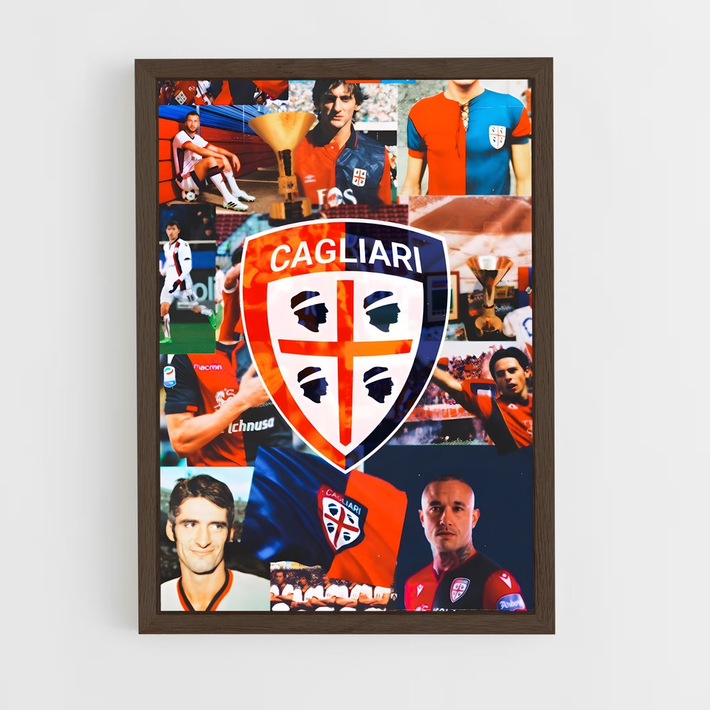 ap-cagliari calcio-4 cadre Bois foncé