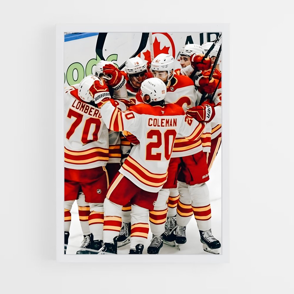 ap-calgary flames-7 cadre Blanc