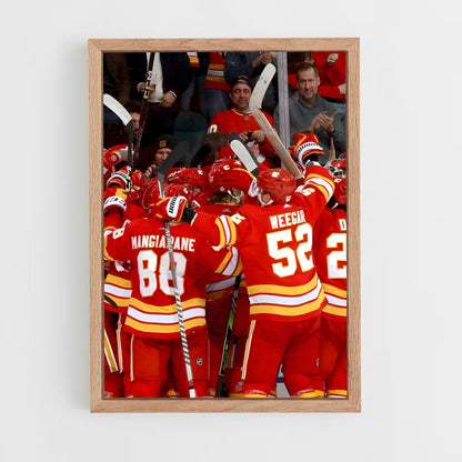 ap-calgary flames-8 cadre Bois clair