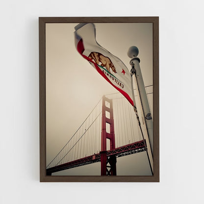ap-california republic flag-2 cadre Bois foncé
