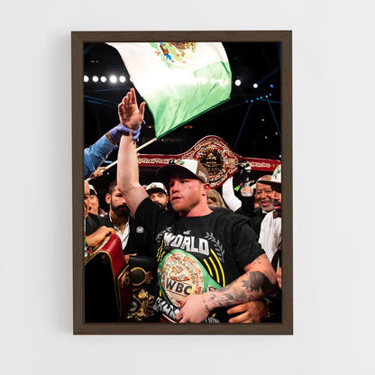 ap-canelo alvarez-13 cadre Bois foncé