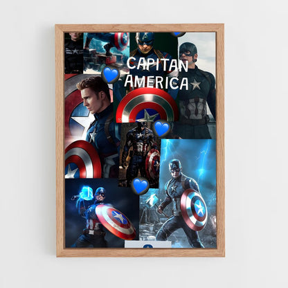ap-captain america-1 cadre Bois clair