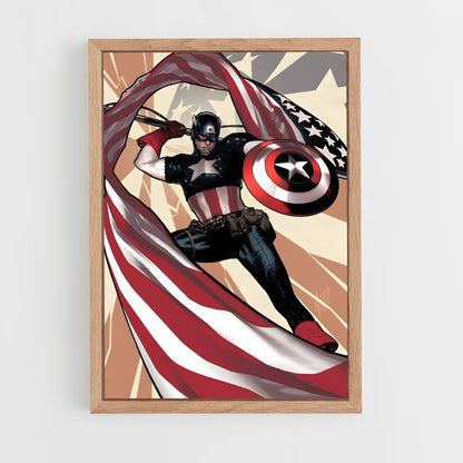 ap-captain america-4 cadre Bois clair