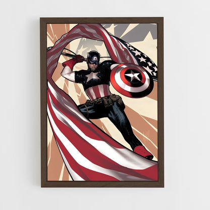 ap-captain america-4 cadre Bois foncé