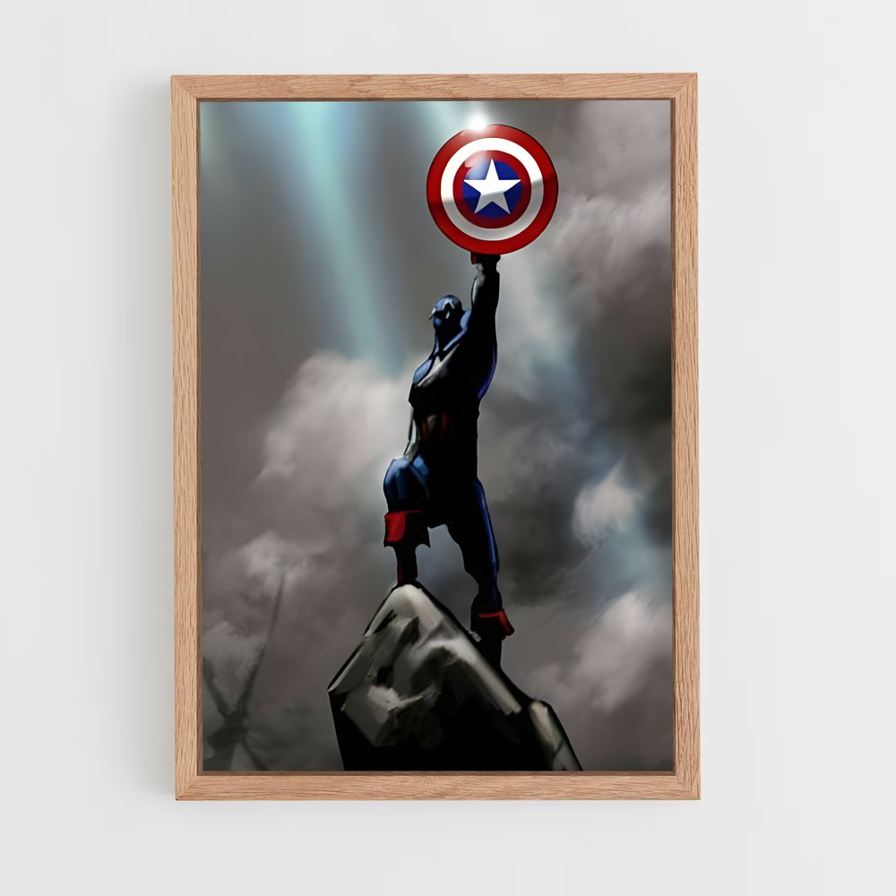 ap-captain america-6 cadre Bois clair