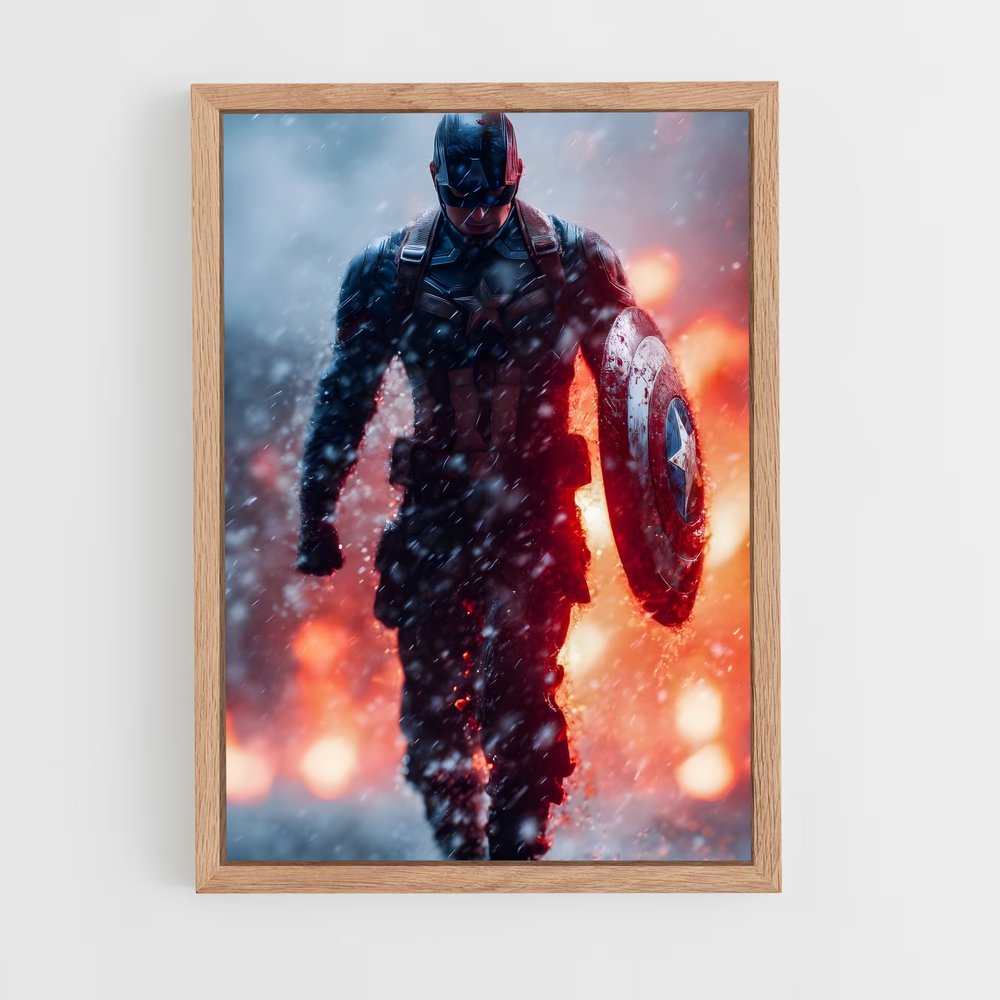 ap-captain america-7 cadre Bois clair